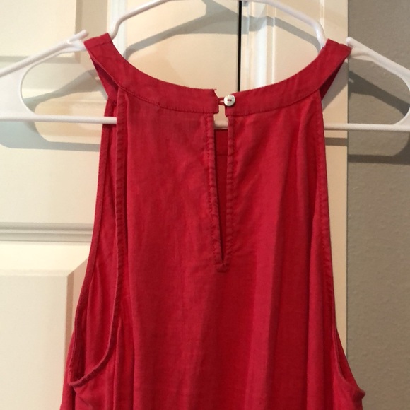 Antibes Blanc 100% Linen red dress - Picture 4 of 7